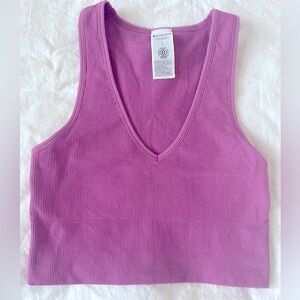 Athleta Seamless Crop Rib Tank Lotus Small NWT